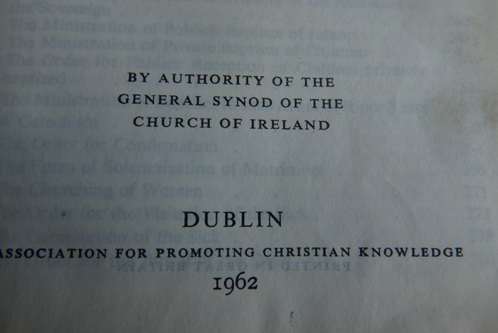The Book of Common Prayer Dublin 1962