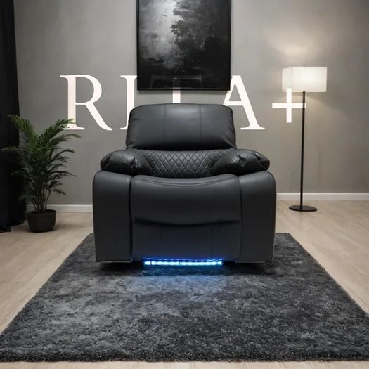 Rita plus electric Recliner Sofa Dark grey