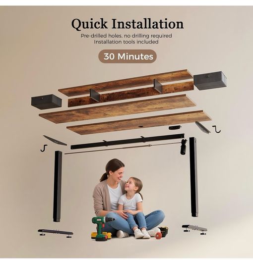 Electric Height Adjustable Desk, with 2 Fabric Drawers, 120x60cm 72-116cm Height, Stable Sit-Stand Standing Desk w. 2 Memory Buttons, Computer Desk for Home Office, 2 pcs Desktops, Brown