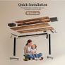 Electric Height Adjustable Desk, with 2 Fabric Drawers, 120x60cm 72-116cm Height, Stable Sit-Stand Standing Desk w. 2 Memory Buttons, Computer Desk for Home Office, 2 pcs Desktops, Brown Image 2