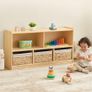 Kids Shelf 5 Section Wooden Storage Cabinet, Toy Shelf Organizers  2 Shelf Toy Organizers and Storage for Classroom Playroom Daycare and Preschool Image 4
