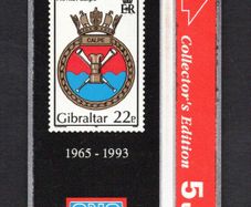 1993 Gibraltar 5 unit HMS Calpe Stamp (Landis & Gyr (Optical)) Phonecard