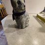 Vintage Cat Figure blue With Clear Coating Decoupage 5.5" Tall Statue Image 2
