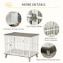 Dog Crate, Pet Cage Kennel, with Soft Cushion, Wooden Top, for Small Medium Dogs, Indoor Use, Grey Image 4