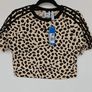 BNWT Adidas animal leopard print crop top t-shirts size XL Image 3
