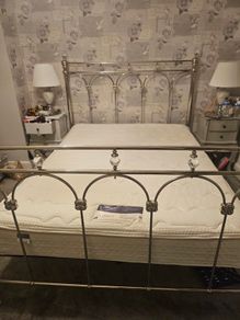Stunning vintage inspired king size Silver bed frame