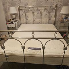 Stunning vintage inspired king size Silver bed frame