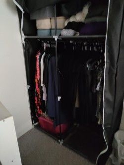 Black Fabric Wardrobe
