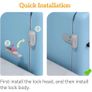 2 Pcs Baby Safety Fridge Lock, Child Proof Refrigerator Freezer Door Lock, Toddler Kid Safety Latch Catch Lock (Grey/White) Image 7