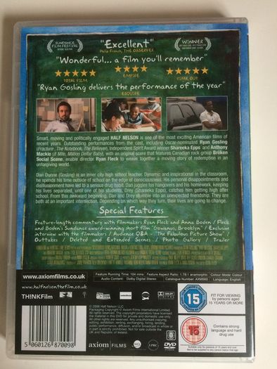 Half Nelson [2006] Ryan Gosling, Shareeka Epps & Anthony Mackie [Movie DVD]