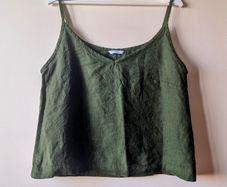 Linen camisole in forest green