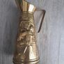 Vintage Brass hammered Storage Box matching magazine box and Brass Pitcher Image 3
