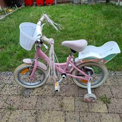 14 inch unicorn bike with doll carrier - brakes need fixing