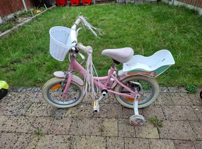 14 inch unicorn bike with doll carrier - brakes need fixing