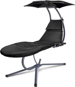 Indoor & Outdoor Hanging Lounger with Frame, Floating Lounger with Parasol, Includes Cushion with Pillow, for Garden, Patio and Balcony