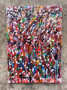 Title: Broken Flowers  Work 20  Original Abstract Painting 70x50cm Description: Original acrylic abstraction, canvas, varnish.