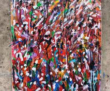 Title: Broken Flowers  Work 20  Original Abstract Painting 70x50cm Description: Original acrylic abstraction, canvas, varnish.