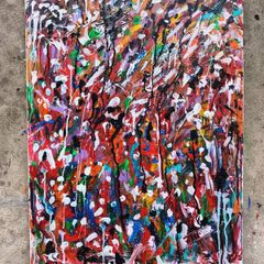 Title: Broken Flowers  Work 20  Original Abstract Painting 70x50cm Description: Original acrylic abstraction, canvas, varnish.