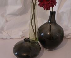 Fabulous Collection of Three Rare Vintage IKEA Hand-Blown Salong Glass Vases designed by Johanna Jelinek, Two Green Colourways, Circa 1990