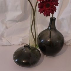 Fabulous Collection of Three Rare Vintage IKEA Hand-Blown Salong Glass Vases designed by Johanna Jelinek, Two Green Colourways, Circa 1990
