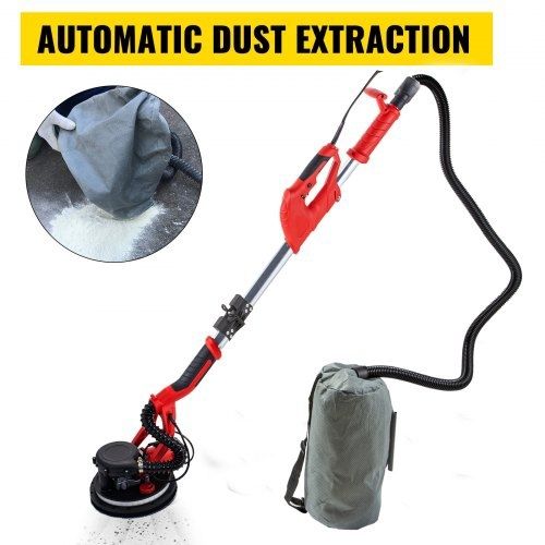 Drywall Sander 750W, Electric Drywall Sander, Foldable Sheetrock Sander, with Telescope Handle, Electric Sander, Variable Speed 800-1750 RPM