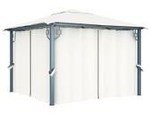 Gazebo with Curtain 300x300 cm Cream Aluminium