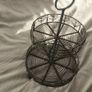 2-Tier Wire Fruit Basket / Serving Stand Heart Detail Image 3