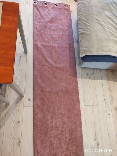 Pink velour eyelet curtains 90x90 inch