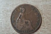 Great Britain UK 1929 Half Penny George V Coin - free standard postage