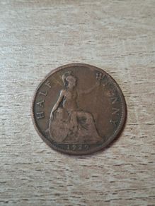 Great Britain UK 1929 Half Penny George V Coin - free standard postage