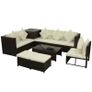 8 Piece Garden Lounge Set with Cushions Poly Rattan Brown Image 3