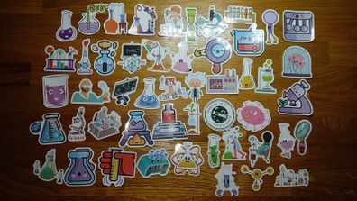 50pcs Chemistry Equipment Funny Stickers Decals