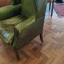 Georgian Green Leather Library Chair Image 3