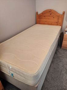 Single Bed Matress, Base and Headboard