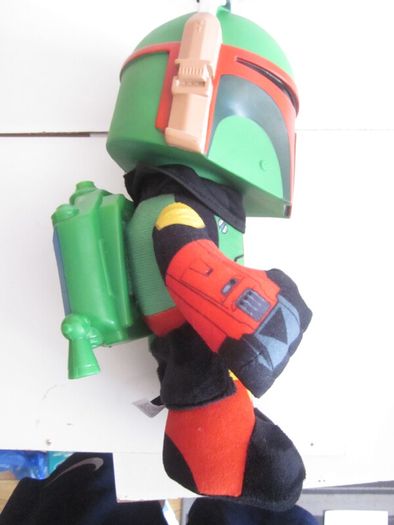 Star Wars Boba Fett Plush Stuff Toy Plastic Head 2021 Mattel