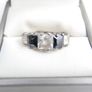 Vintage Sterling Silver 925  5-Stone Ring: Sapphire & Cubic Zirconia size P - 4,3g Image 3