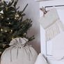 COTTON & SWEETS 5x Cotton Christmas Stockings and 2x Santa Toy Sack  - BOHO Image 2