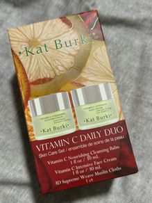 Luxury KAT BURKI VITAMIN C DAILY DUO Skincare cleanser face cream Set BNIB