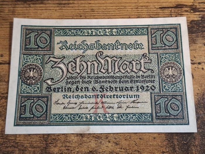 German Empire, 10 Mark 1920 Banknote, 6 February 1920, uncirculated - free standard postage