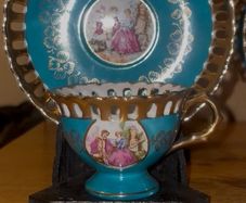 Mid 20th Century Decorative Tea Cup Set Lot