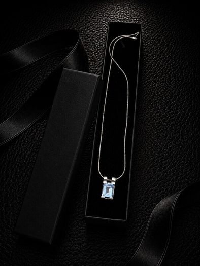 Vintage 925 Sterling Silver & Blue Topaz Signed Birmingham Necklace