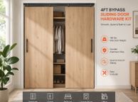 main image for ad 4ft Sliding  Door Hardware Kit Aluminium Double Door Track