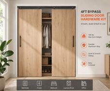 4ft Sliding  Door Hardware Kit Aluminium Double Door Track