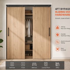 4ft Sliding  Door Hardware Kit Aluminium Double Door Track