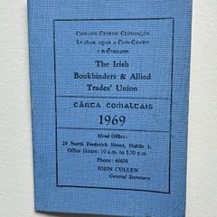 Irish Bookbinders 1969 & Allied Trades Union Card