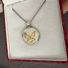 Eagle pendant yellow Gold and Sterling silver