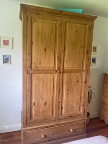 Waxed pine wardrobe