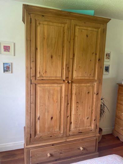 Waxed pine wardrobe