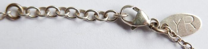 Vintage 925 Sterling Silver Bracelet with Twisted Circle Charm