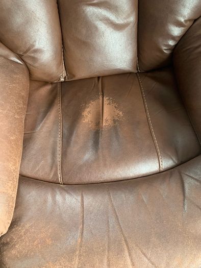 x2 Brown Faux Leather Recliner Chairs